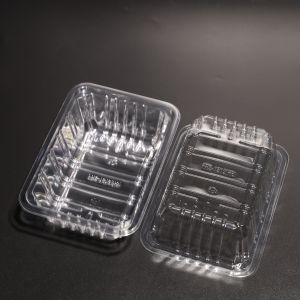 China Customized Plastic PET Disposable Rectangular Food Tray on sale