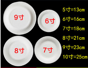 Disposable paper plate 5~10 inch BBQ birthday cake pan children DIY art drawing paper plate.