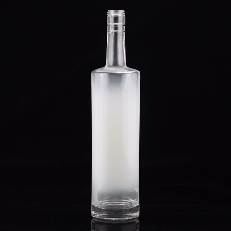 Fancy Screen Printing Round Shape Blue Vodka Bottle for Industrial of Liquor and Gin