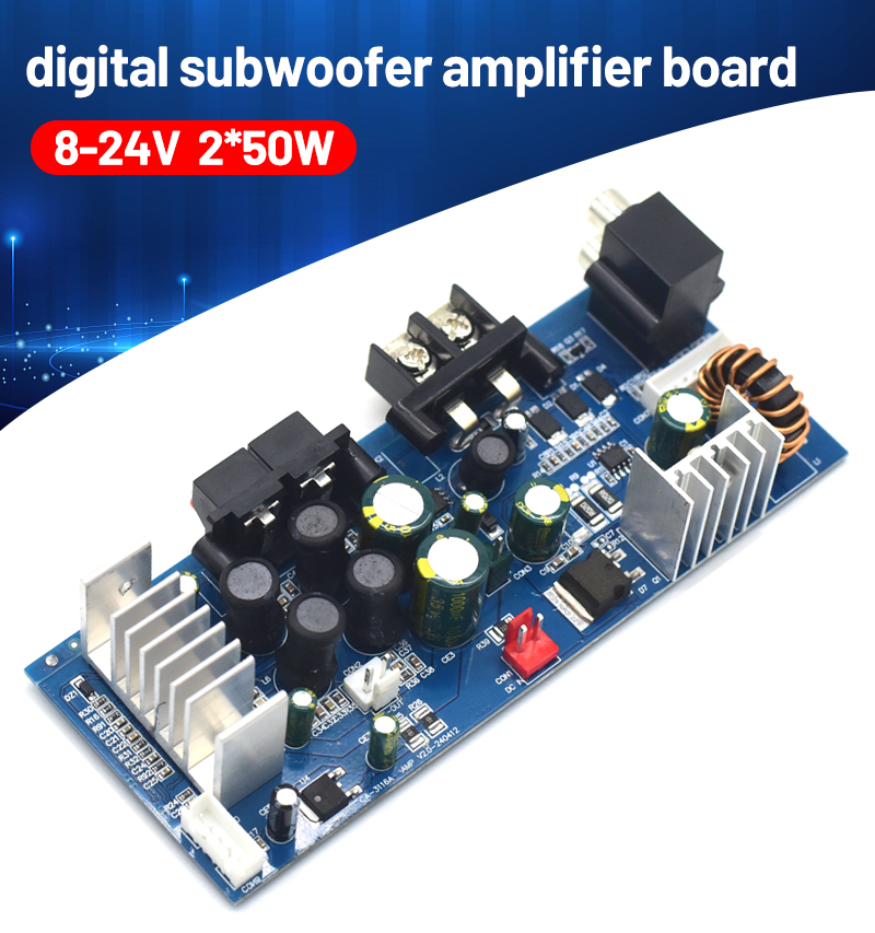 TPA3116 Digital Subwoofer Amplifier Board 8-24V 2*50W for Professional Amplification