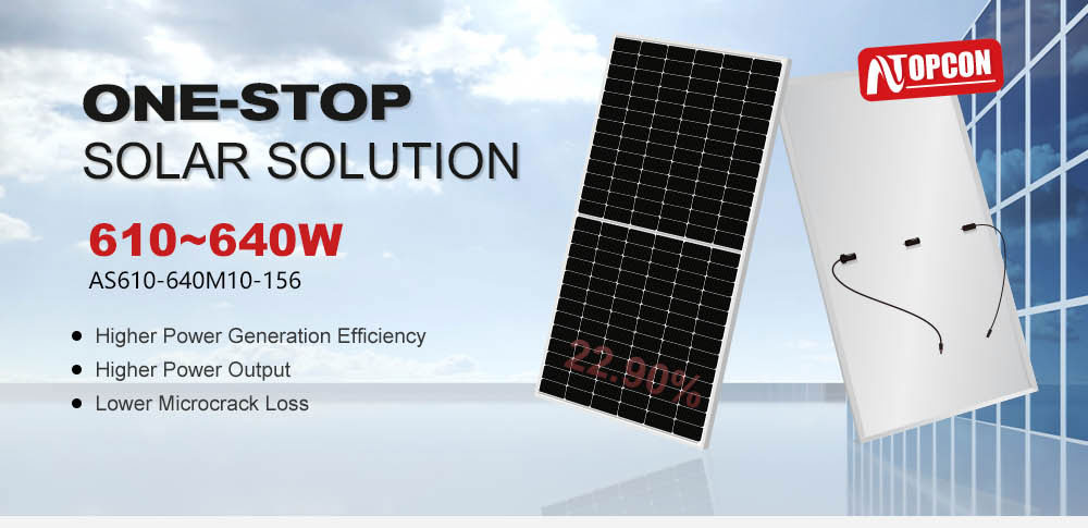 Monocrystalline N Type TOPCON Solar Panels 610W 620W 630W 640W for Solar Power System
