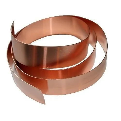 Red T2 Copper Flat Strip Electrical Components 0.5-2mm Ultra Thin Copper Strip