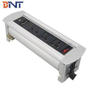 flip up desktop sliding electric socket with network ,usb