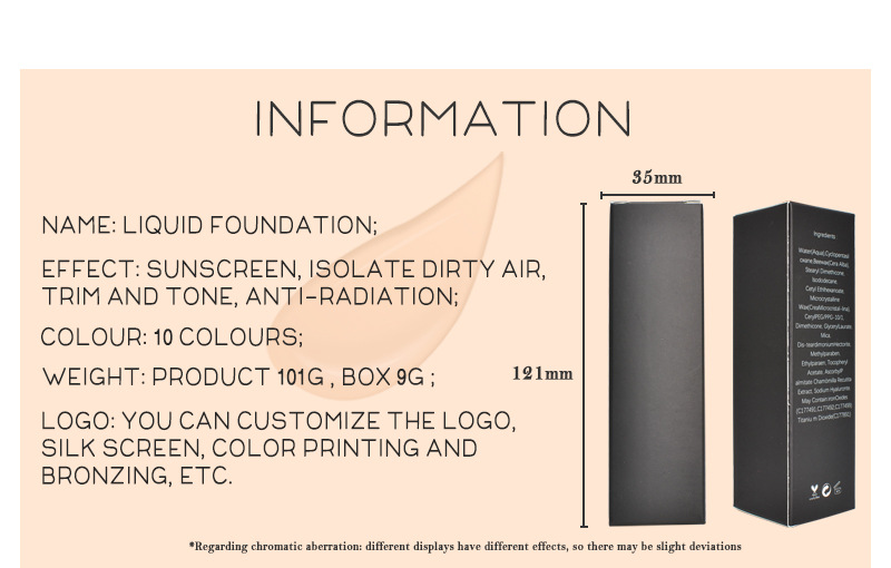OEM / ODM Best Foundation Waterproof Face Makeup Foundation Base Primer No logo Foundation Private Label for Dark Skin Vegan