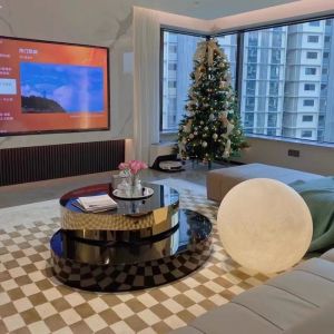 China Rotatastic Tempered Glass Coffee Table With Modern Style on sale