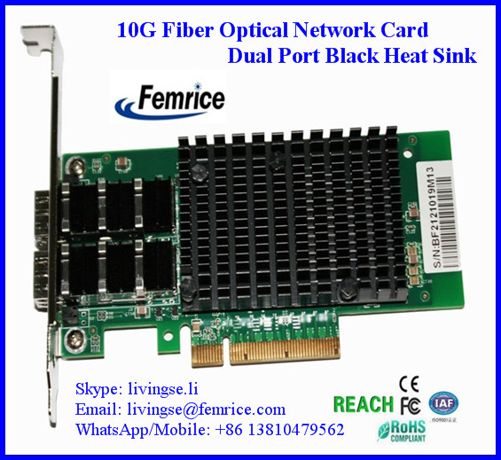 Dual-port SFP Slot and LC Fiber 10 Gigabit Optical Fiber Server Network Card