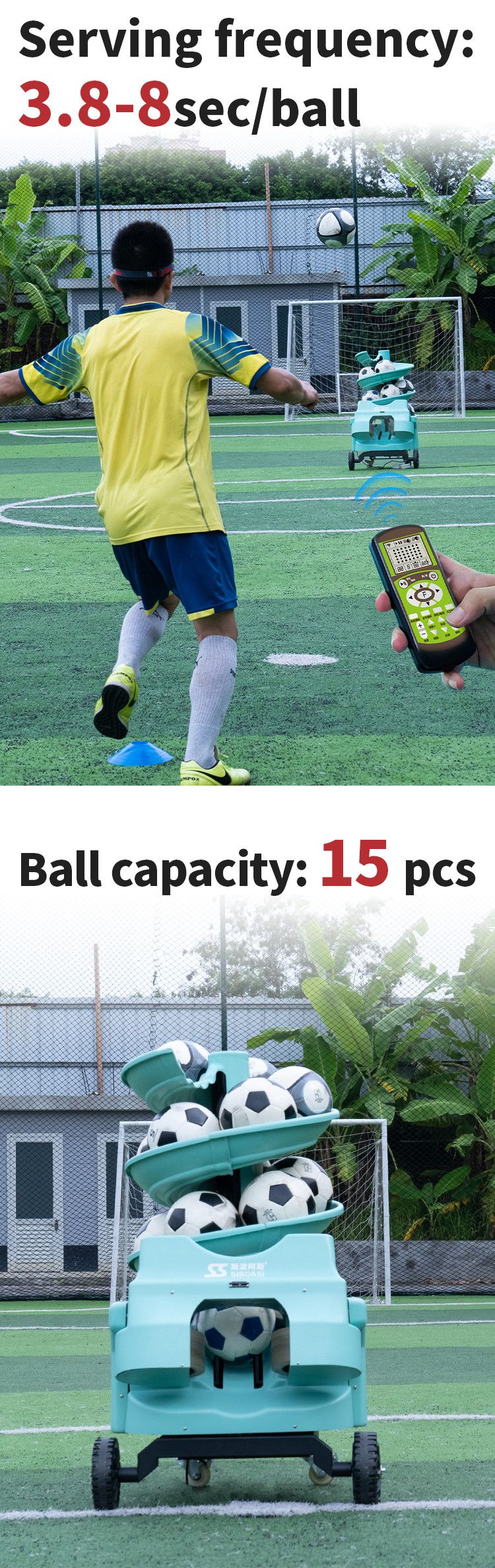 S6526U Automatic Football Throwing Machine Remote Control For Training