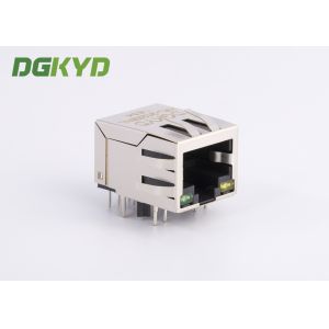 Gigabit 8 Core Single-Port RJ45 Connector, with Shield Tabs, with Green-Yellow