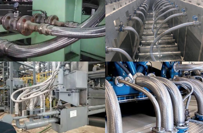 Galvanized Steel Braided Flex Hose Threaded Connection Of Flexible Hoses