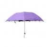 Women Reverse Style Purple Canopy Tri Fold Umbrella With Black Coating 7 Panels for sale