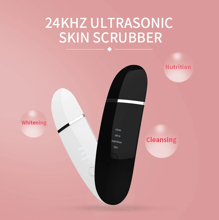 24KHz IPX5 Ultrasonic Skin Scrubber Beauty Spatula Ultrasonic Ion Cleaner