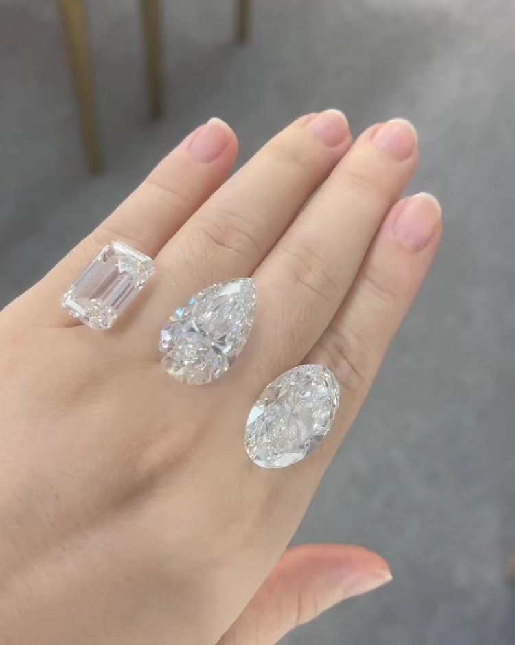 Big Size Lab Grown Diamond Oval Pear Emerald Lab Grown Diamond Jewelry diamond rings