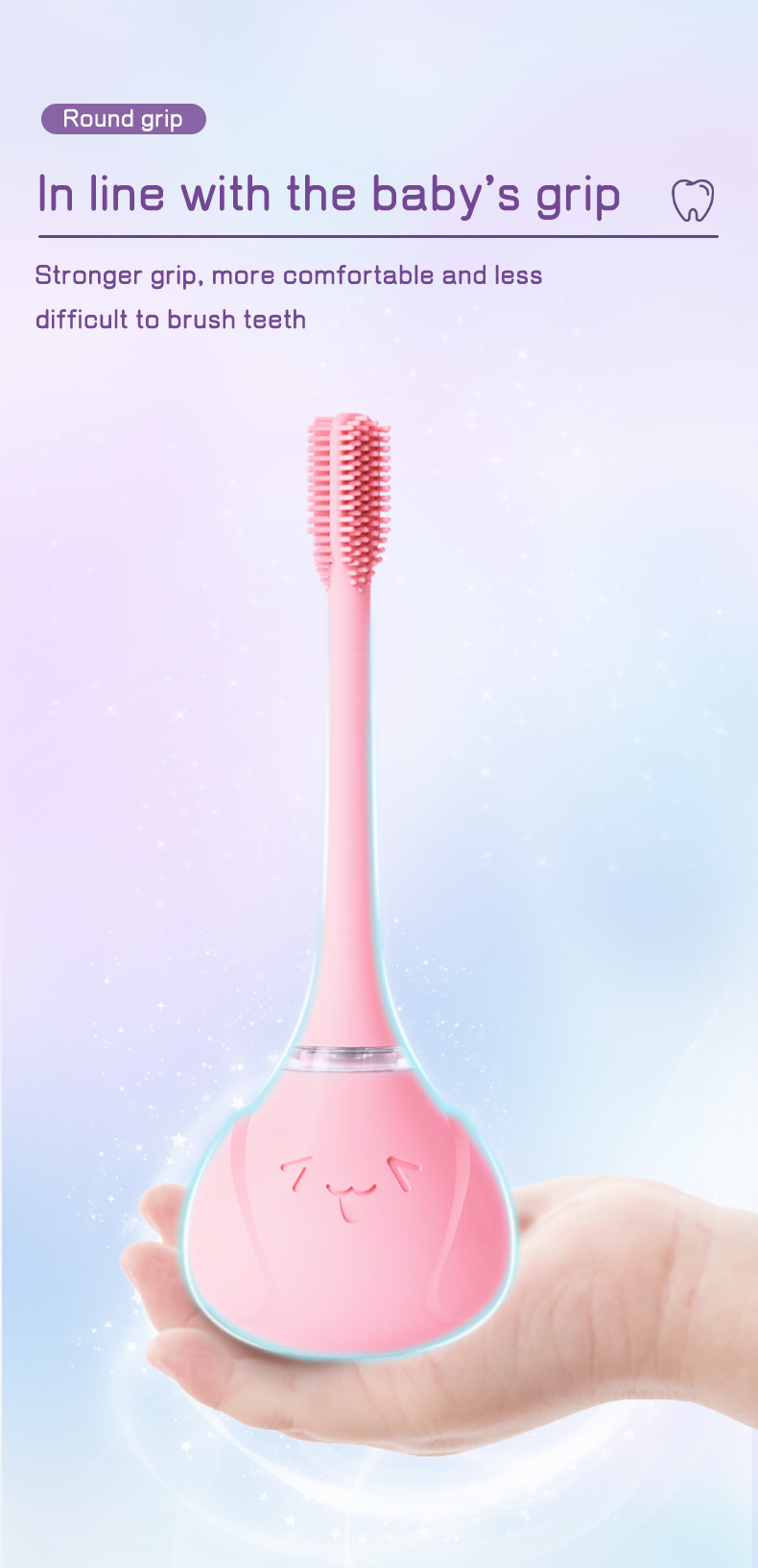 Waterproof Ultrasonic Sonic 360 Degree Baby Children Kids Auto O-Shape Electr Toothbrush