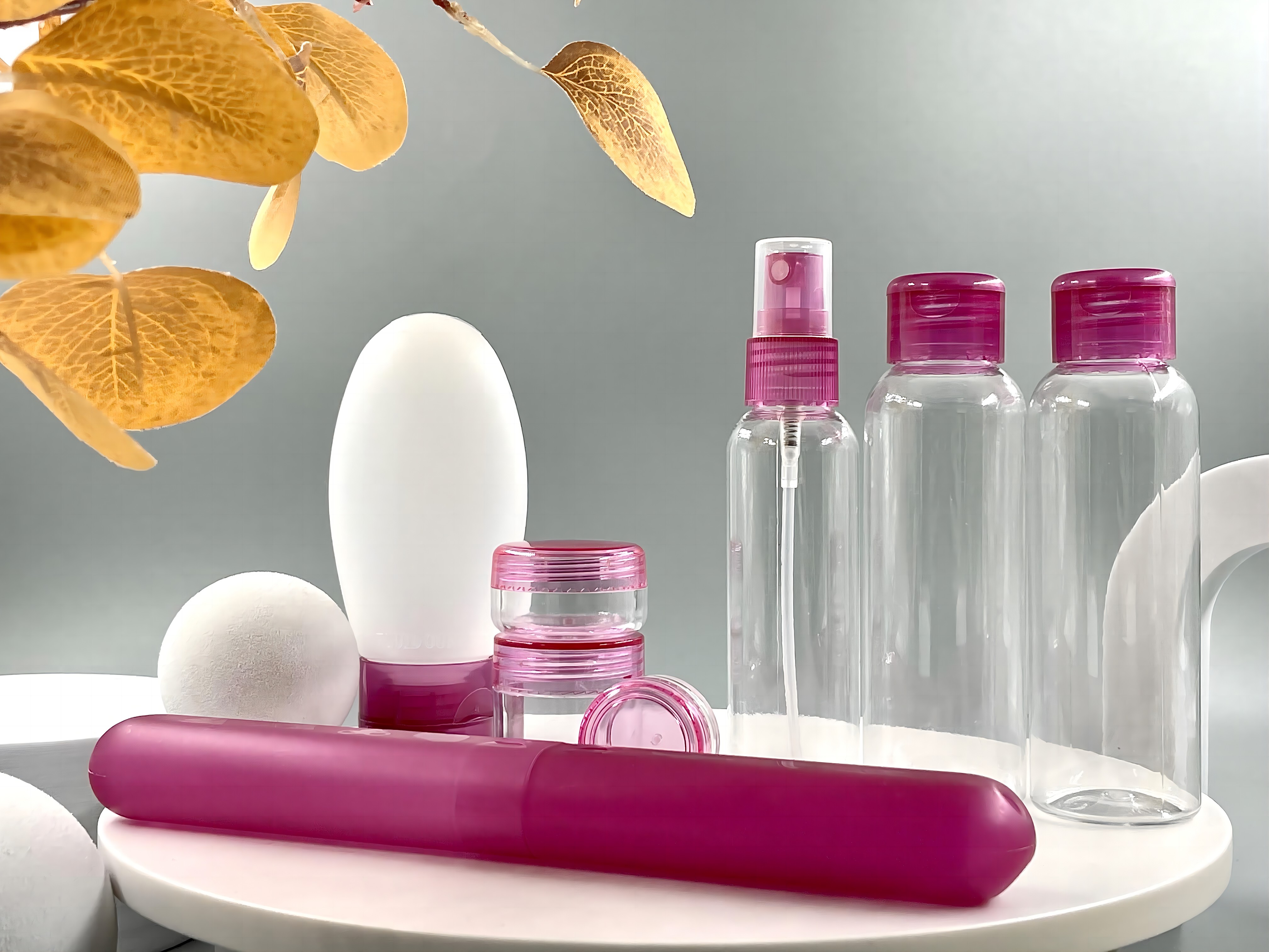Portable Clear Skin Care Packaging PS Cream Jar for Customized Color Shape Travel Set