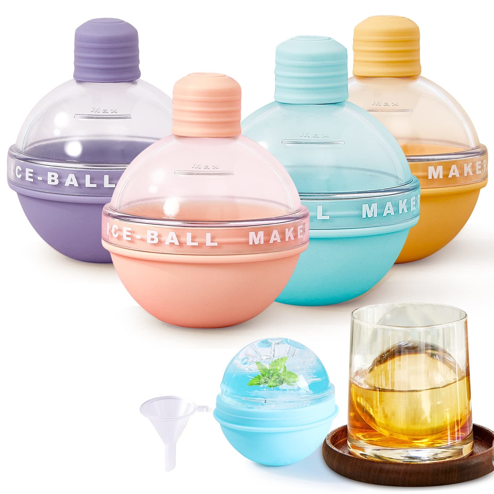 2.5 Inches Silicone Ice Molds Cocktails Whiskey Ice Ball Maker