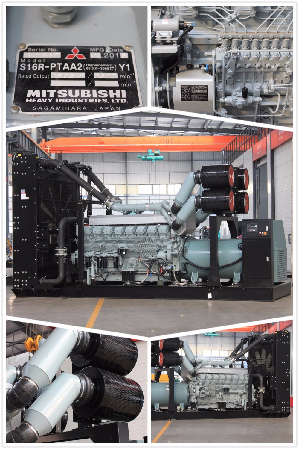 2000A Mitsubishi Large Industrial Super Quiet Diesel Generator 650KVA S16R