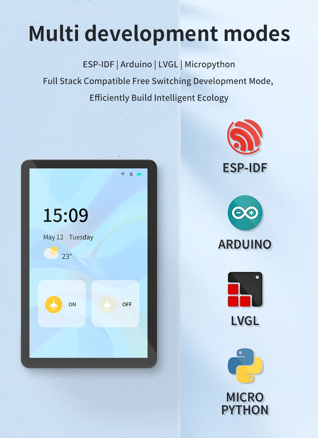 10.1Inch TFT Screen and 400MHz Main Control Frequency in ESP32 Display Module with Serial Port Baud Rate 2400-921600