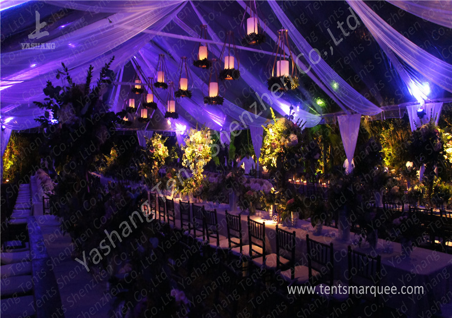 Decorated Backyard / Garden Big Wedding Tents High Strength For 1000 People