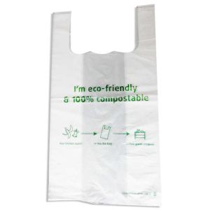 China Corn Starch Biodegradable T-Shirt PLA Plastic For Vest Compostable Mailing Bag on sale