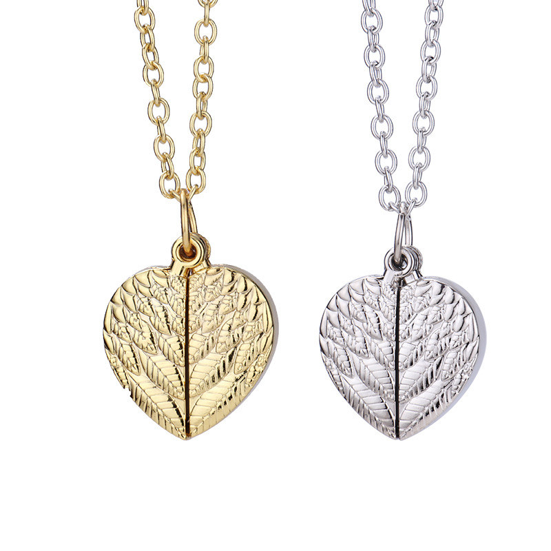 Sublimation Blank Angel Wings Locket Photo Necklaces Pendants Sublimation Printing Jewelry