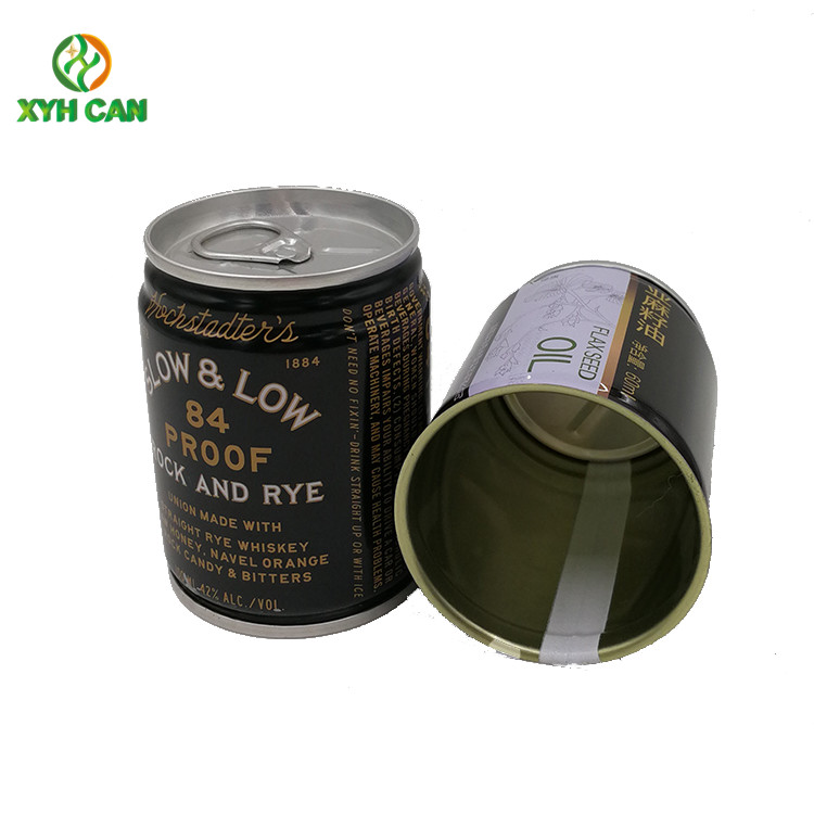 Alcohol Tin Can Recyclable 2Oz 100ml Can CMYK PMS Offset Printing
