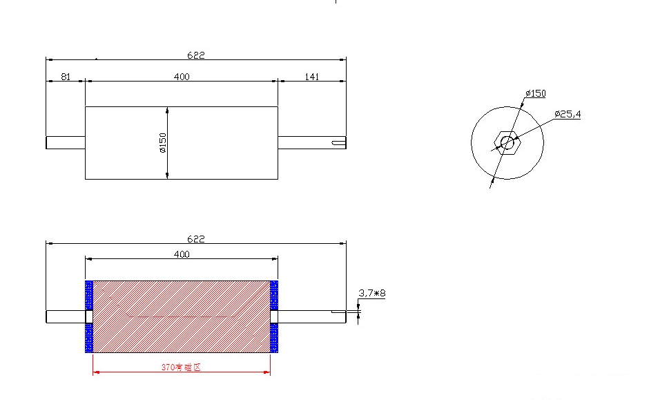 Permanent Neodymium Grade Industrial Magnet Bar Roller for Metal Detect Conveyor Belt