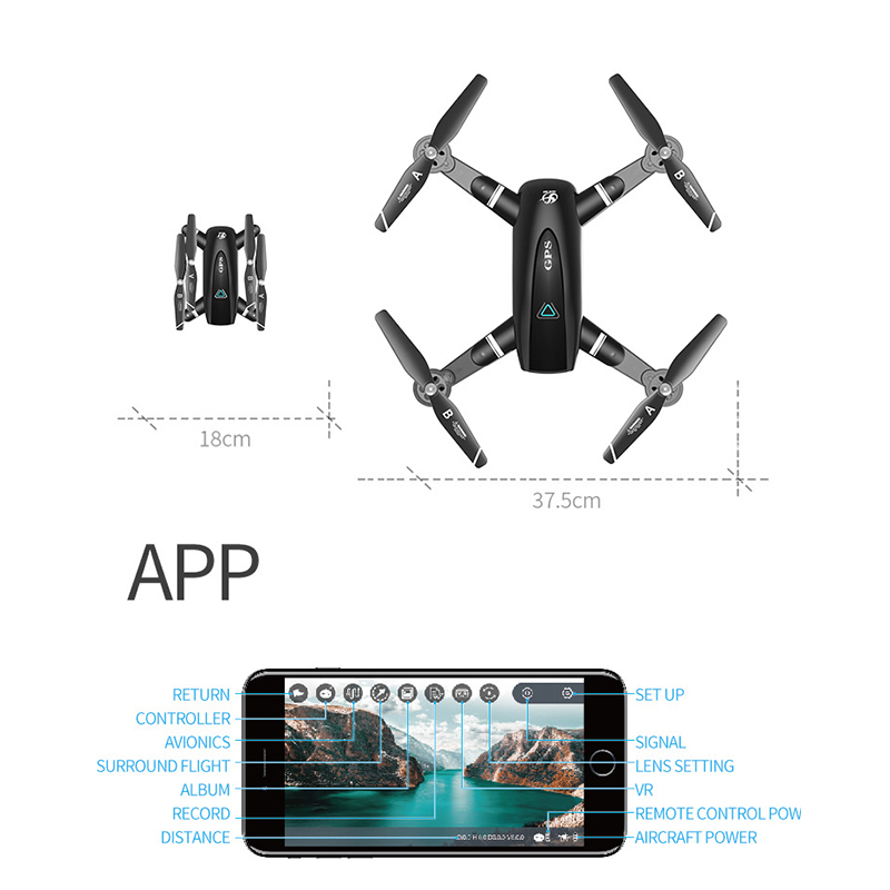 Off Point Flying 5G Foldable Arm 1300mah RC Camera Drone