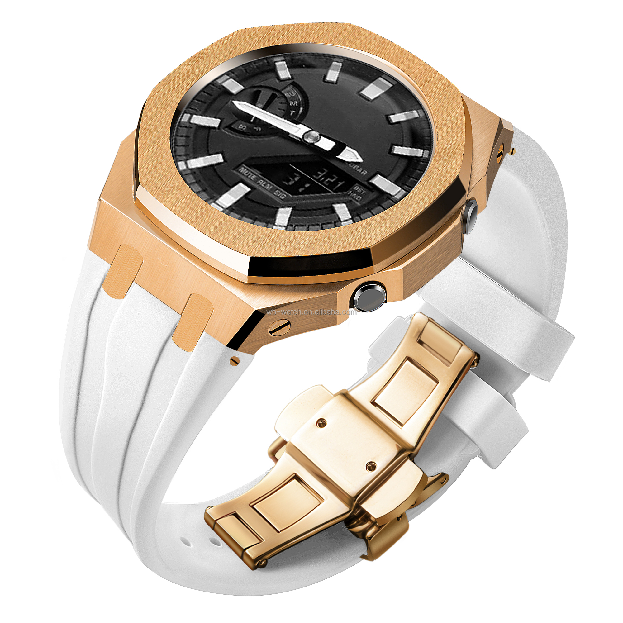GA2100 Rubber Strap Metal Bezel Parts Accessories Watch Mod Kit Stainless Steel Case for Casio GA2100 G Shock