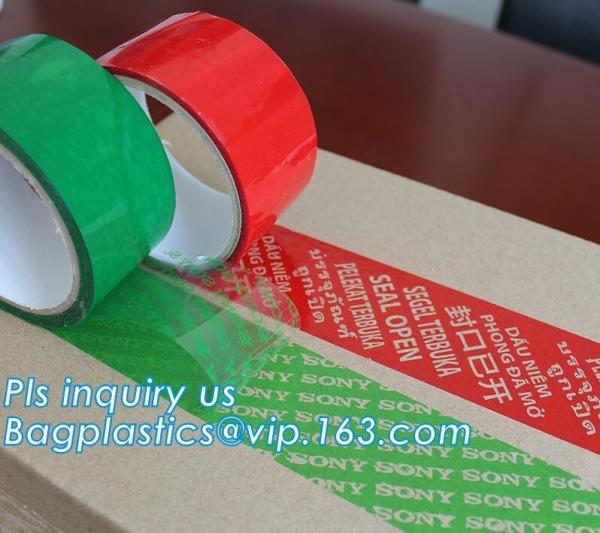 Tamper evident security void tape for carton packing and ensure product safety