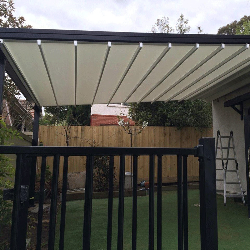 Architectural Waterproof Retractable Awning , Retractable Outdoor Awnings Motor Remote Control