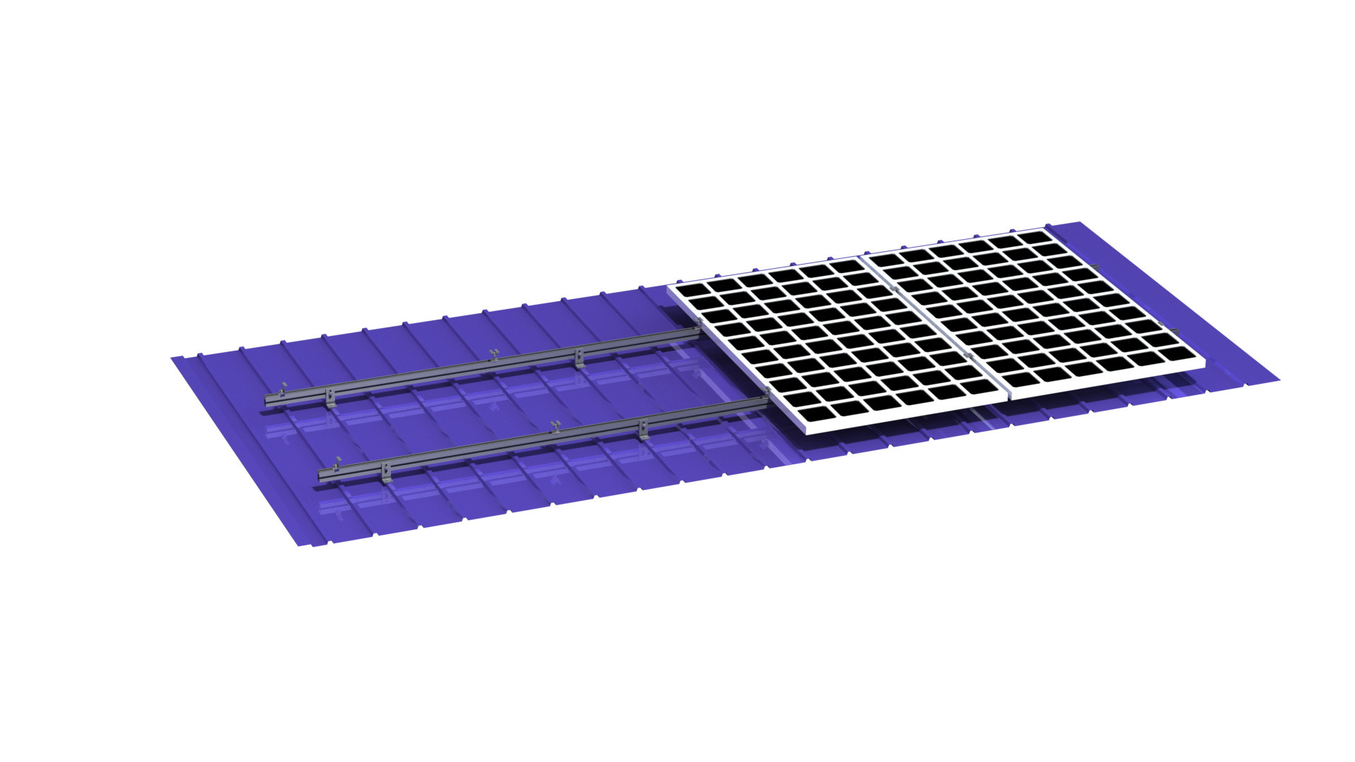 88M/S Frameless Metal Roof Solar Panel Brackets 1.5KN/M2 Corrugated