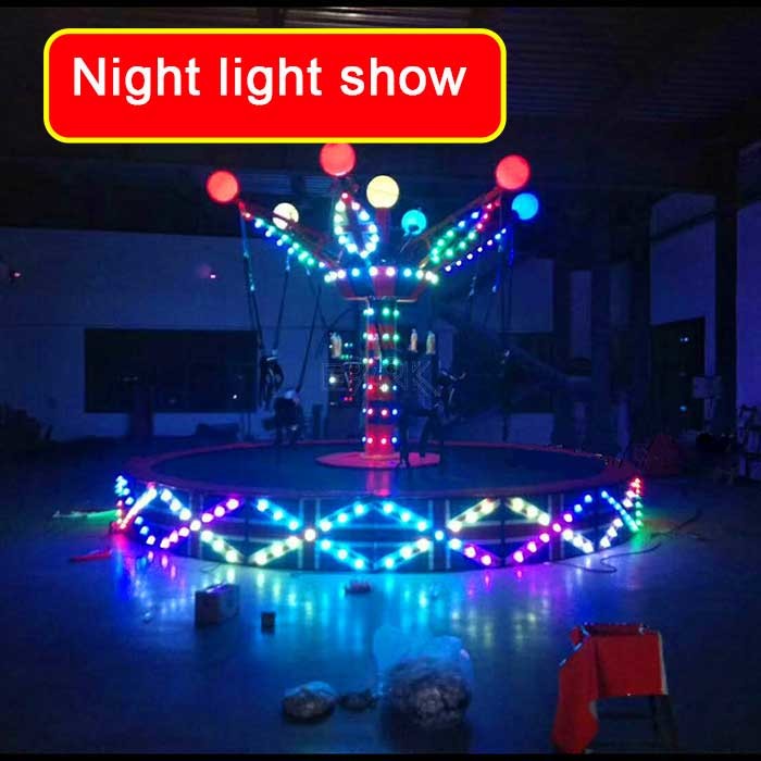Kids Adult Amusement Park Ride Equipment Round Euro Jumping Bungee Trampoline