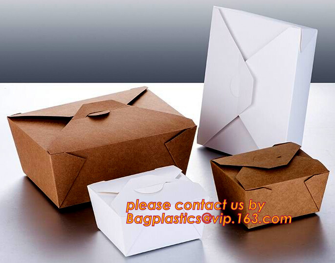 Cheap Cardboard foldable kraft paper lunch box with window,Lunch noodle fast food kraft paper box by customized logo pri