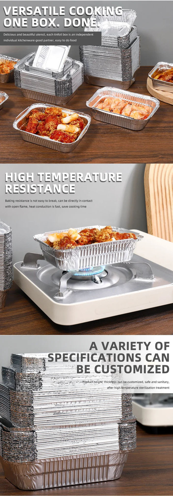 Silver Aluminum Pan Container With OEM Available For Performance