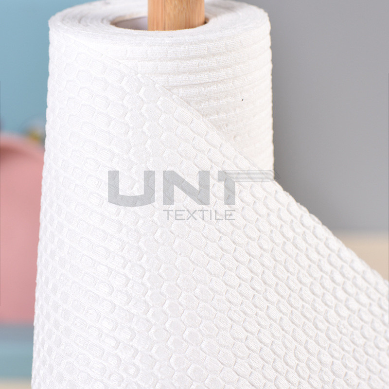 Biodegradable Reusable Spunlace Nonwoven Fabric Bamboo Fiber Towel Cleaning Cloths Roll