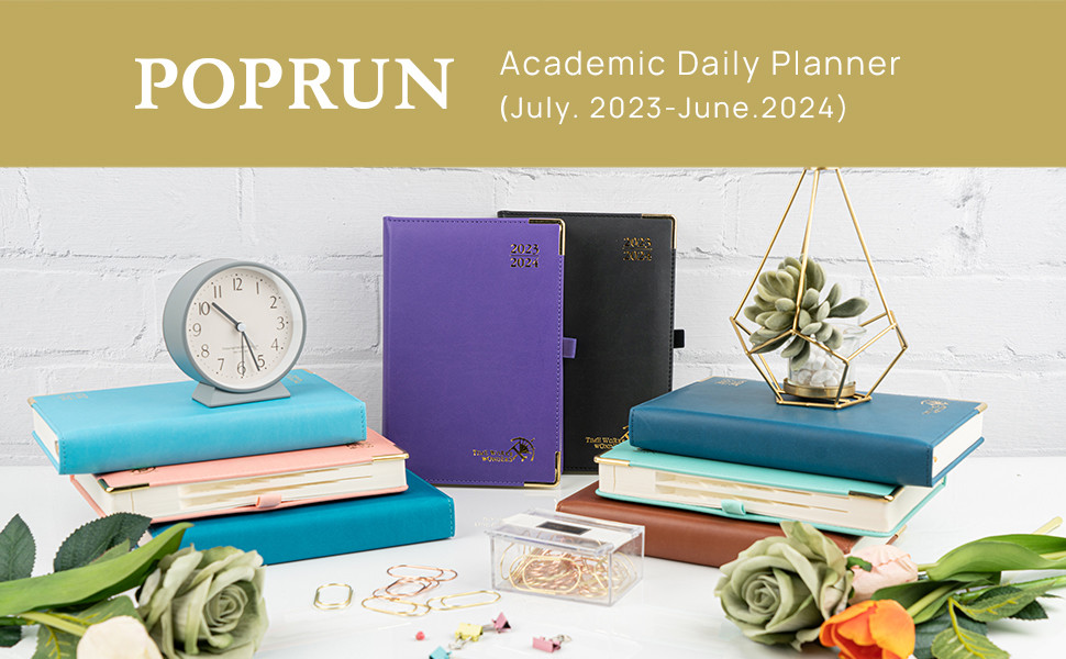 PU Lether Custom Academic Planner A5 Size Daily Agenda Monochrome Inner Pages
