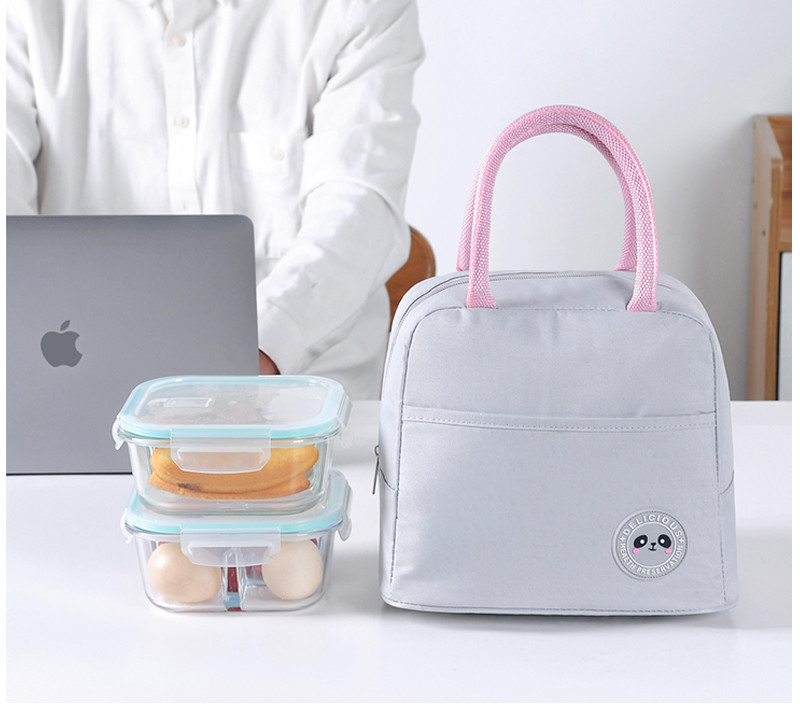 Adult 600D Polyester Aluminium Foil Thermal Tote Lunch Bag