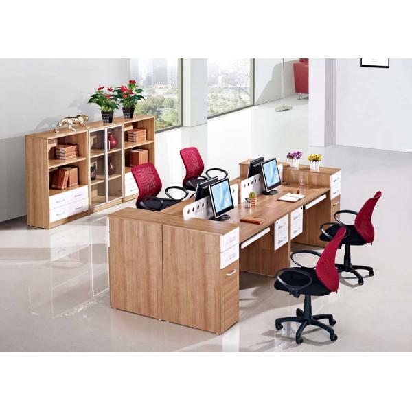 Quality Modular Melamine Office Furniture Staff Cluster Desk 25mm Table Thickness for sale