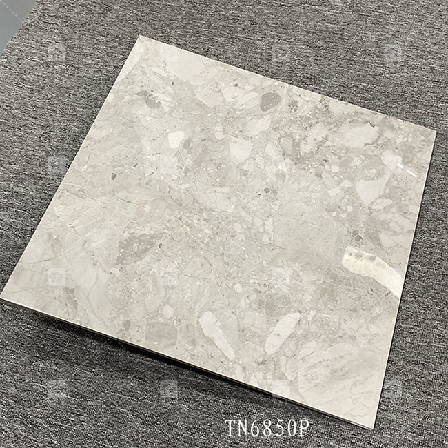 Full Body Gray Color Marble Look Porcelain Glossy Tile For Interior Floor And Wall