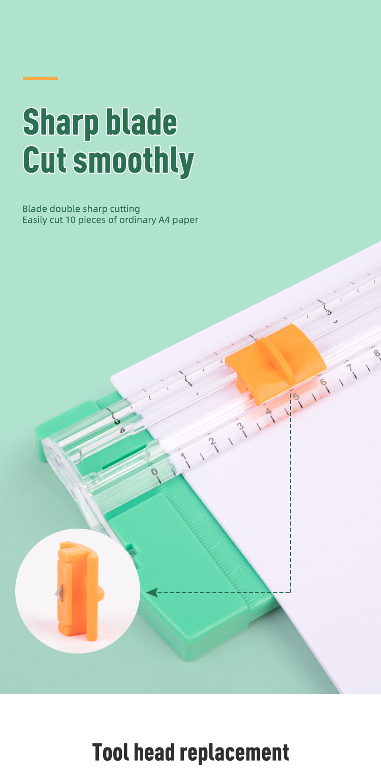 ZEQUAN Small Orange Paper Cutter for Children's DIY A5 Mini Manual Paper Trimmer
