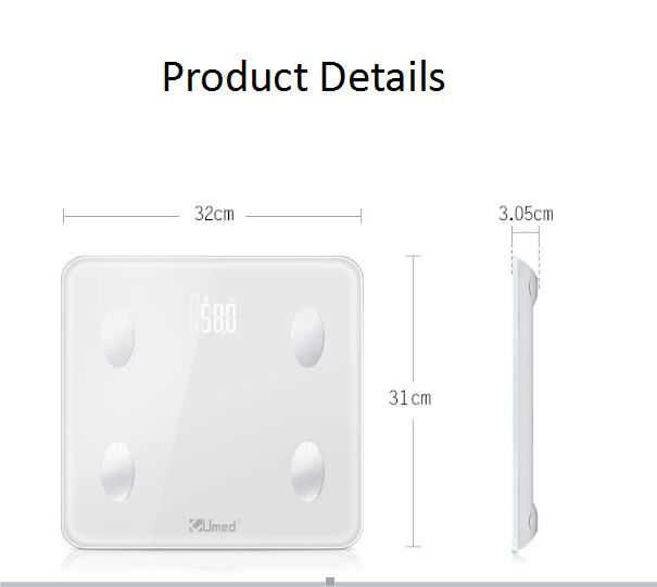 Mobile App Android 4.0 Bluetooth Weighing Scale 180kg Rate Load