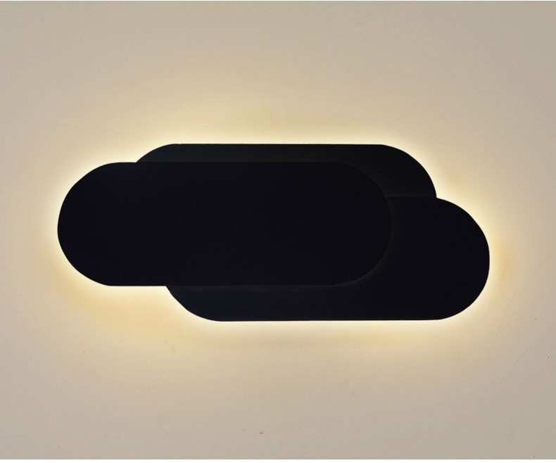 Modern Creative square wall lamp living room staircase bedroom bedside Black/white wall light(WH-OR-259)