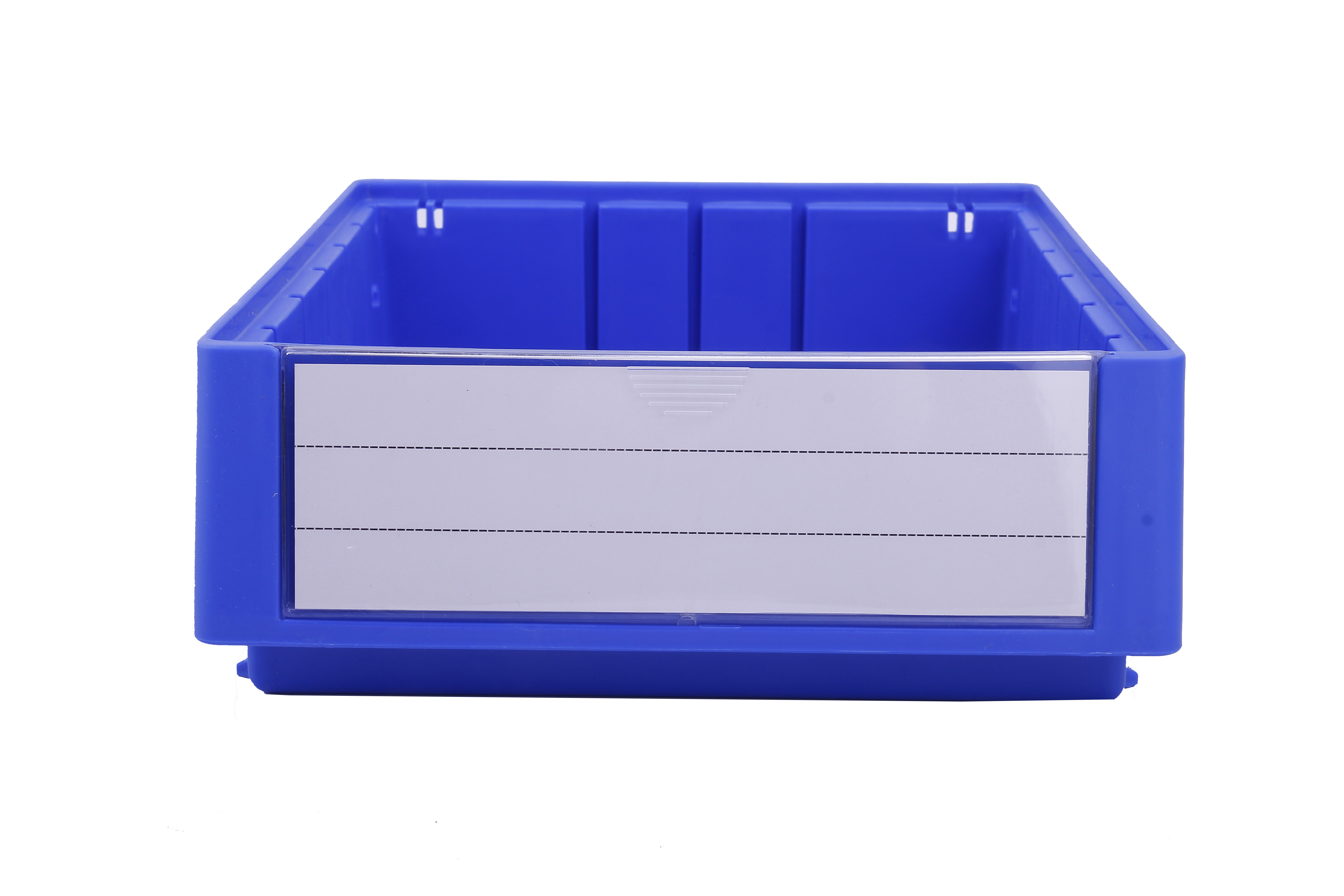Solid Box Style Stackable Bins for Organized Parts Storage in Storehouse