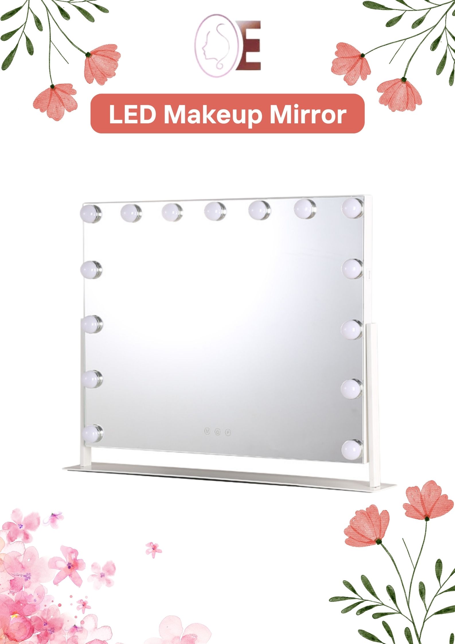Adjustable Hollywood Mirror 80cm Touchscreen Led Makeup Vanity Mirror