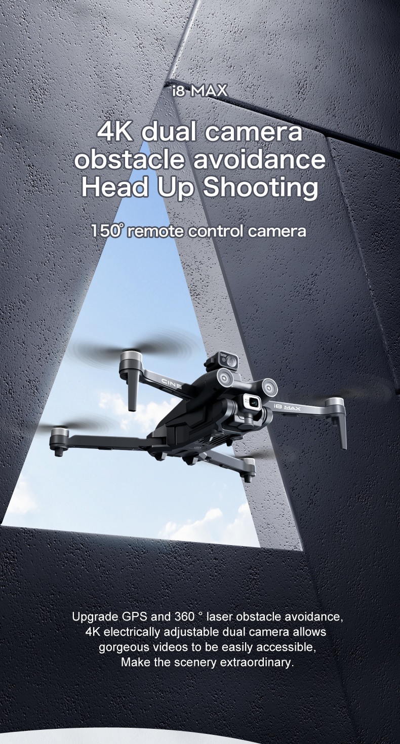 Remote Control I8 Max Drone 25 Minutes Flight Time 1.5km Range Dual Camera GPS and Smart Return for Beginner Drones