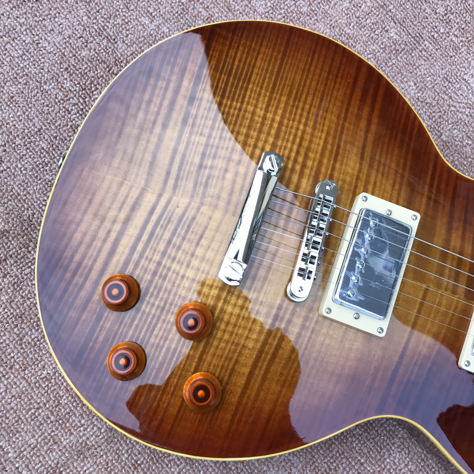 standard LP 1959 R9 electric guitar, Tobacco burst maple top LP electric guitar, Tune-o-Matic bridge, Free shipping