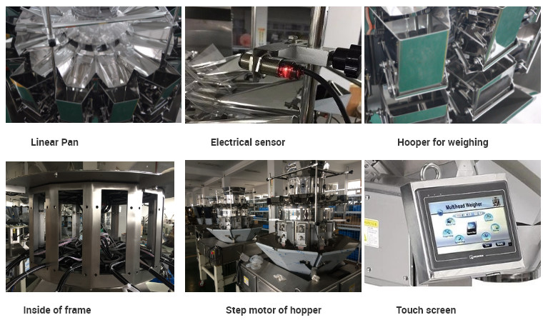 Snack Food Granule Rice Sugar 1KW Automatic Multihead Weigher
