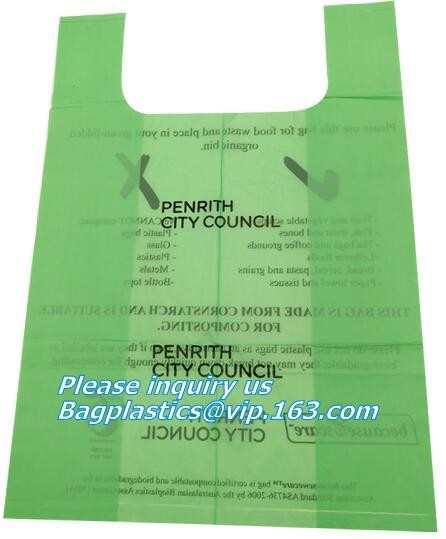 Quality Vest Carrier Plastic Biodegradable Shopping Bag with EN13432 Certificated, Vest Carrier Plastic Shopping Bags for sale