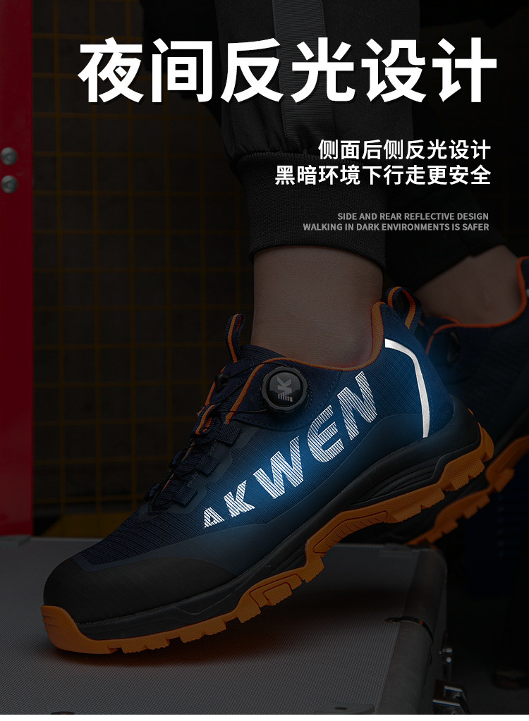 Kevlar Midsole BOA Rotating Button Work Shoes European Standard Steel Toe Anti Smashing MD Sole Safety Shoes