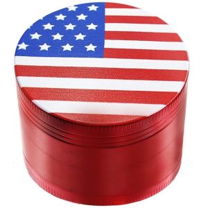 American Flag Pattern 3 Chambers 2''X1.5'' Spice Grinder